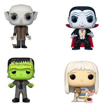 Funko Pop! 4 Pack Horror Mix: Count Orlok #1267, Dracula #1634, Frankenstein #1630, mystery