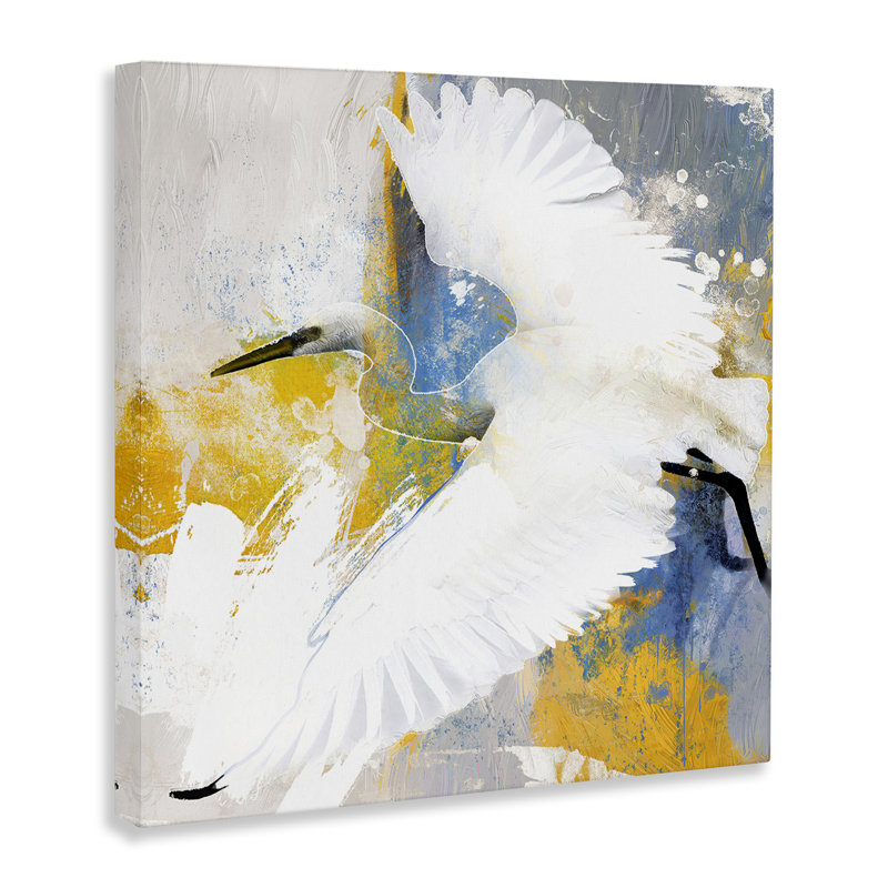 Art moderne sur toile, "Aigrette moderne en vol" par Porter Hastings bp-703_CN, H 36 po x l 36 po