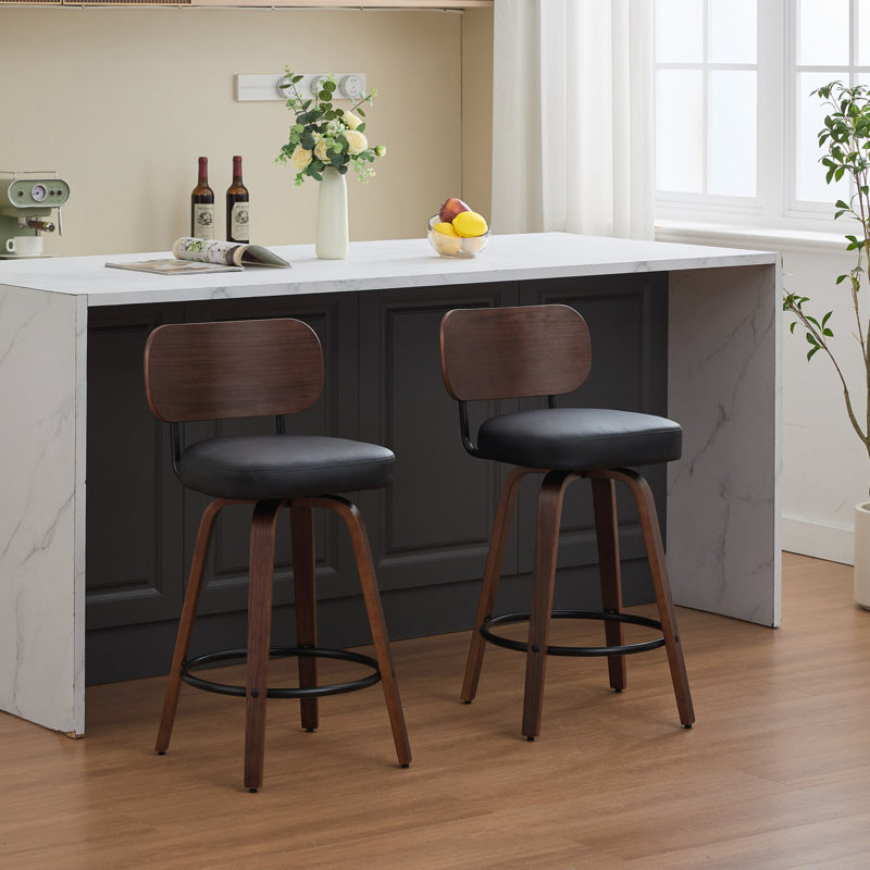 Ensemble de 2 tabourets pivotants, Noir