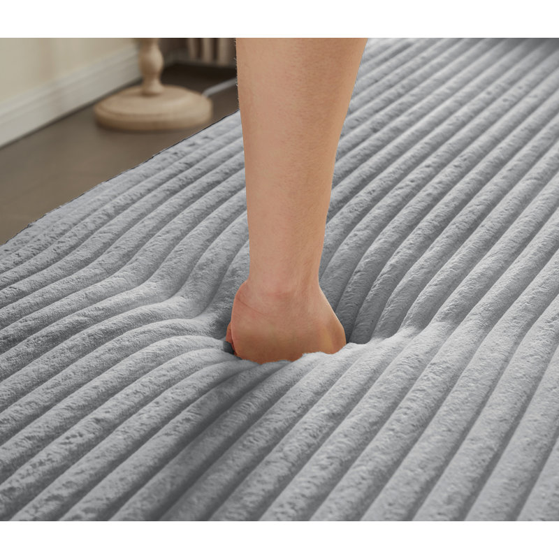 Canapé-lit moderne avec 2 coussins, canapé-lit en velours côtelé moelleux convertible, matelas pliant double de 15 po pour le salon, lit d'invité, sans assemblage requis, gris clair