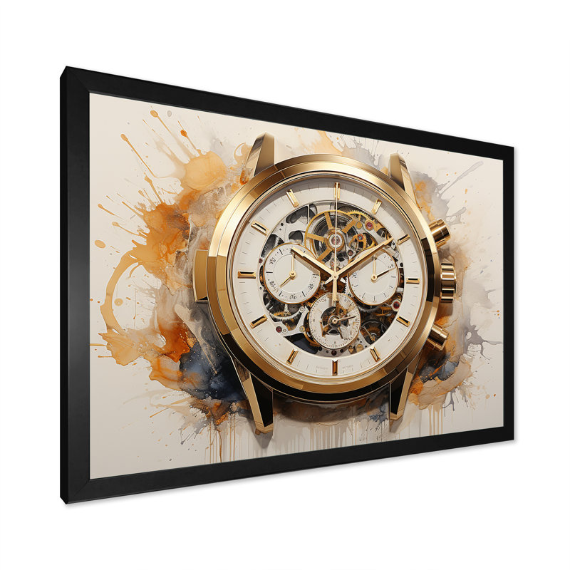 Minimalisme montre de luxe II sur toile, H 12 po x l 20 po x P 1 po, Cadre simple noir
