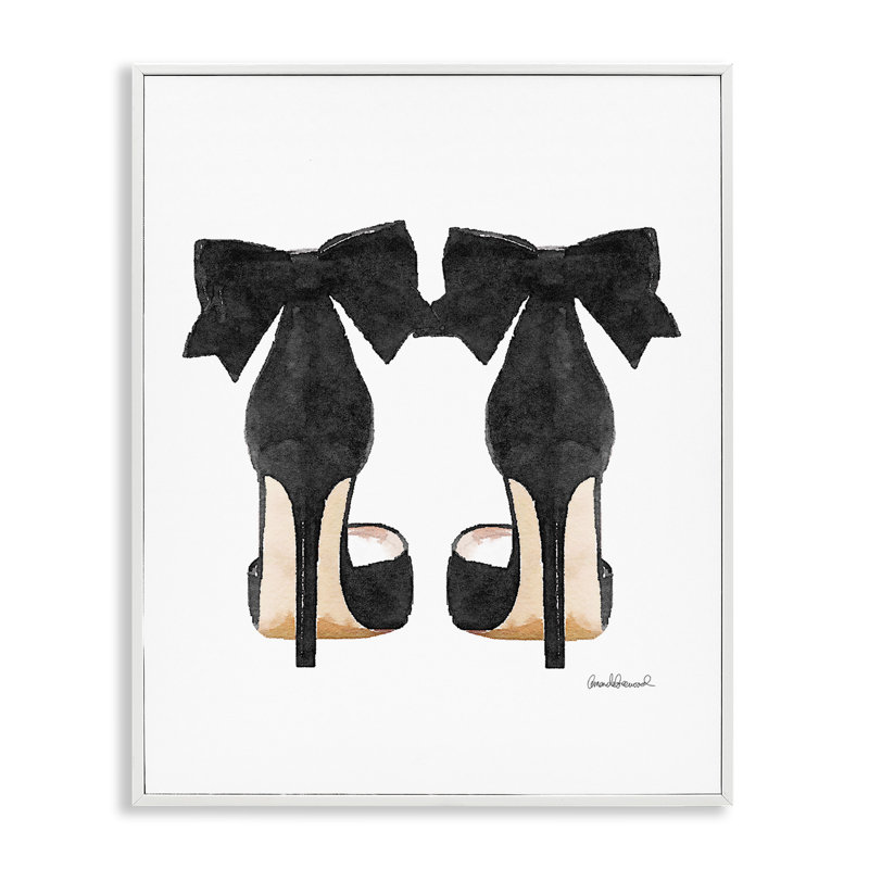 «Pompes Heels with Black Bow», impression, Giclée encadrée noir minuit, H 16 po x l 20 po