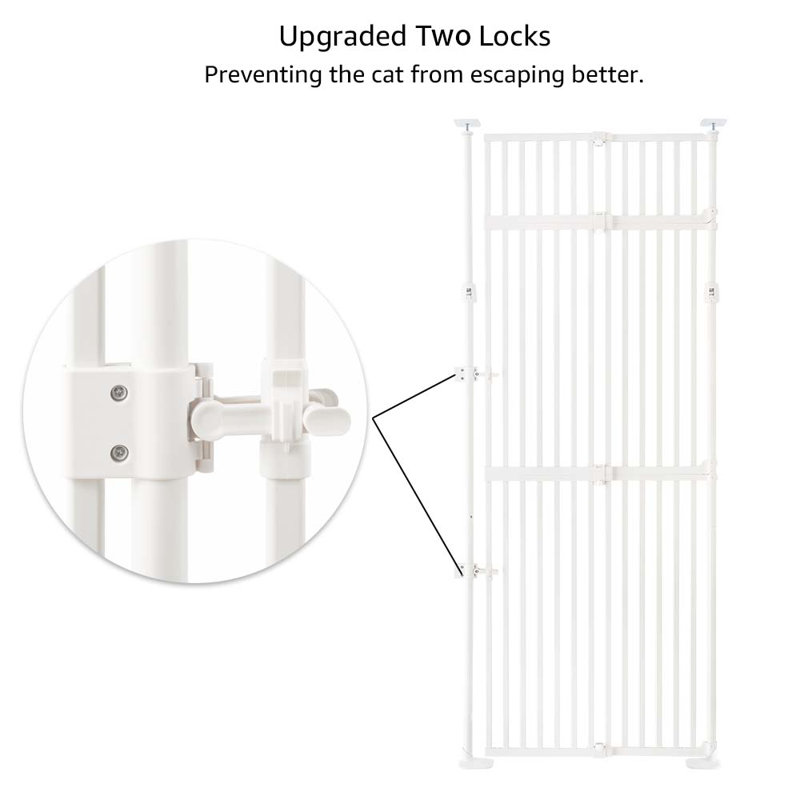 Metal Pressure Mounted Pet Gate, 249cm (218cm) H x 86cm (53cm) W 