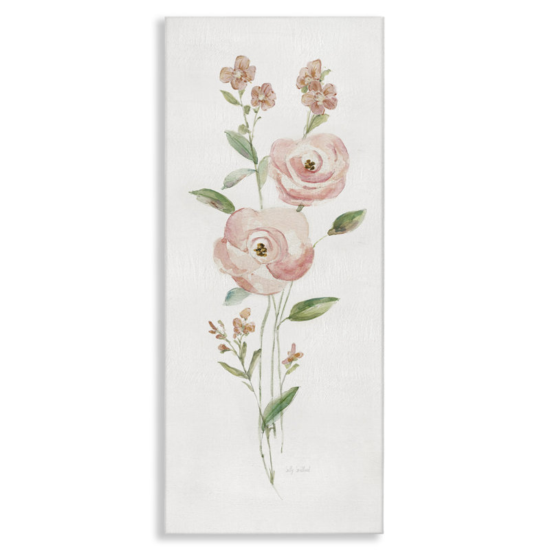 Art mural sur toile de roses douces par Sally Swatland, H 40 po x l 17 po