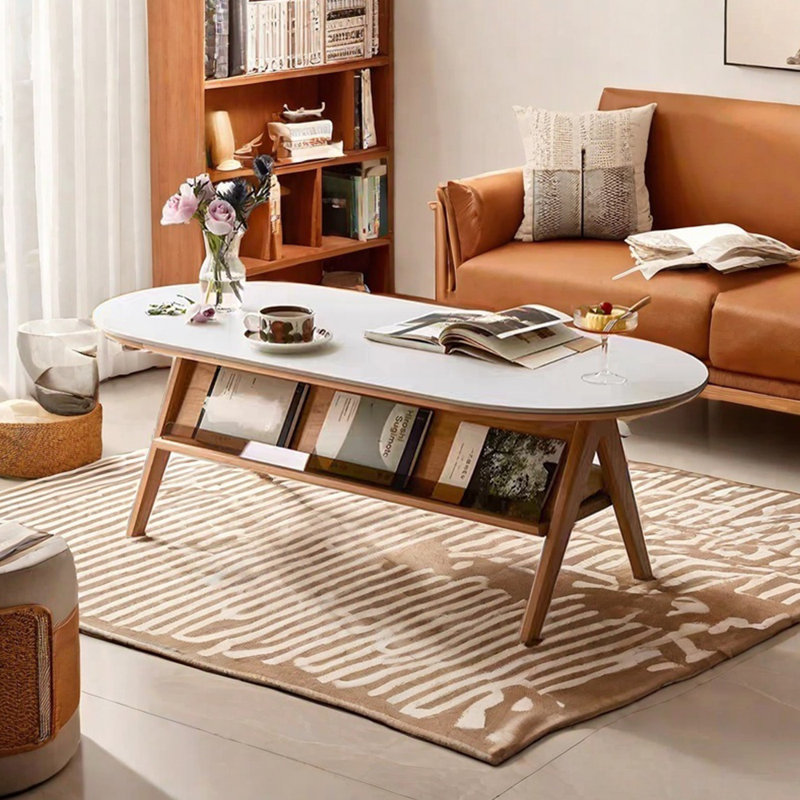 Log cream wind solid wood rock table