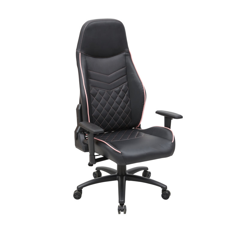 Fauteuil de jeu inclinable Rhodell, Noir/rose