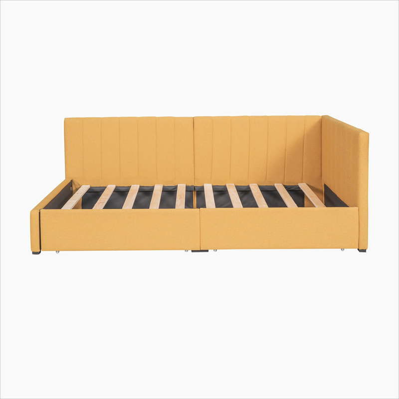 Sofa Bed Frame No Box Spring Needed, Yellow