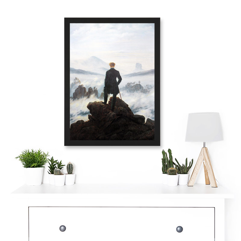 Friedrich Wanderer Above Sea Fog - Single Picture Frame Painting, 44.5cm H x 33cm W x 1.5cm D