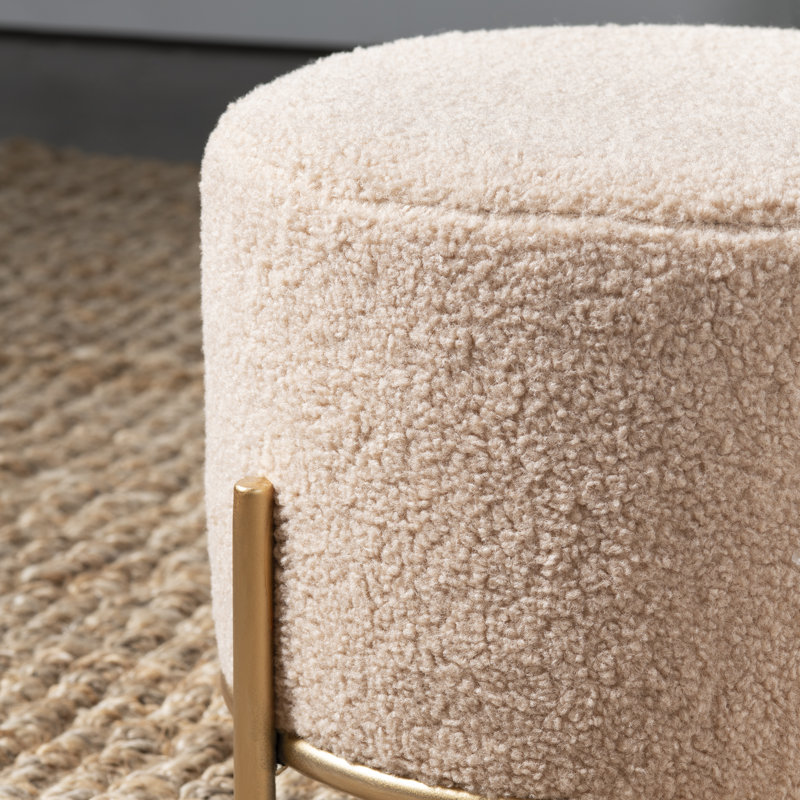 Iron Accent Stool, Cream