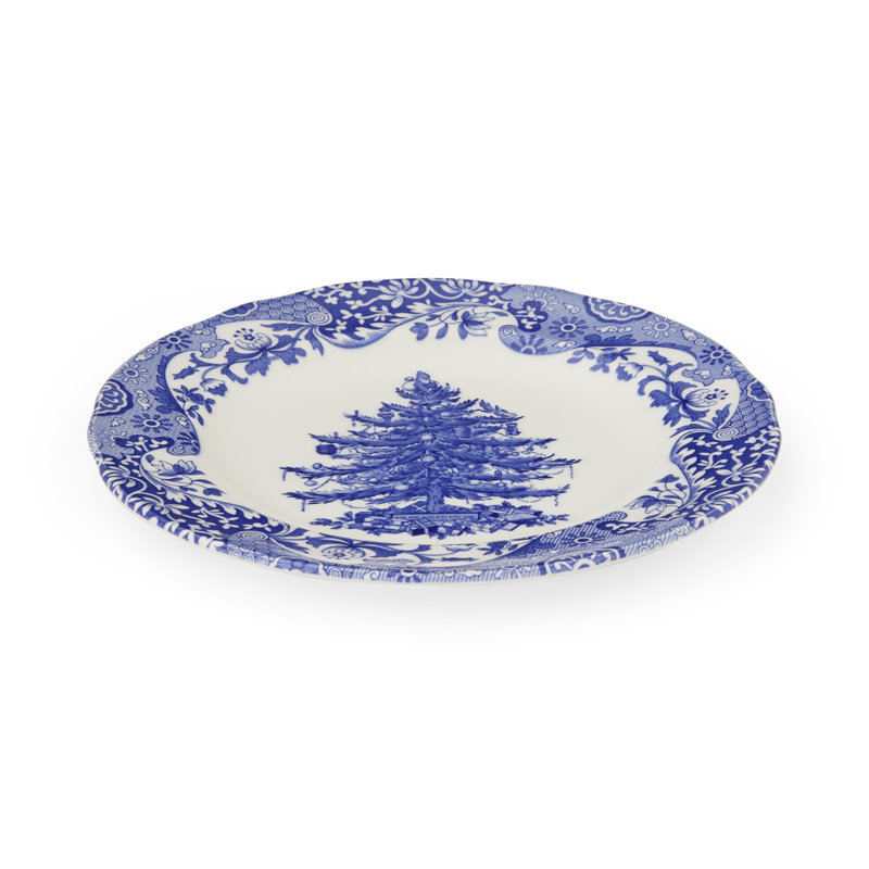 Blue Italian,christmas Set Of 4 Side Plates