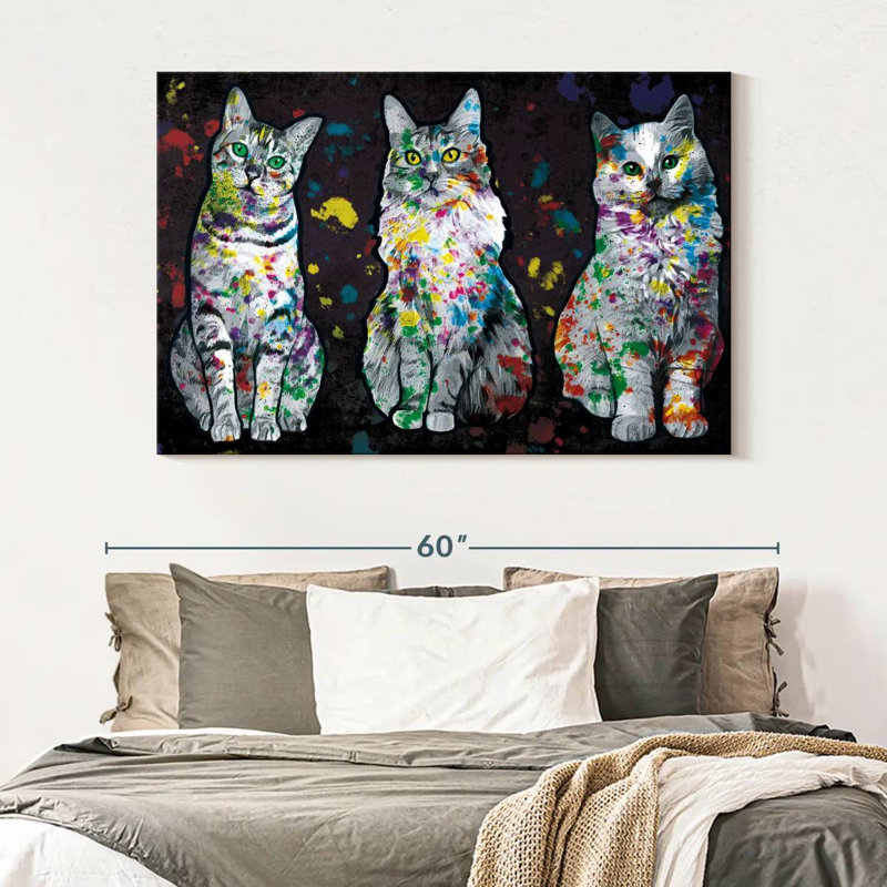 Peinture pour chat Brampt Curious Cats, H 34 po x l 51 po