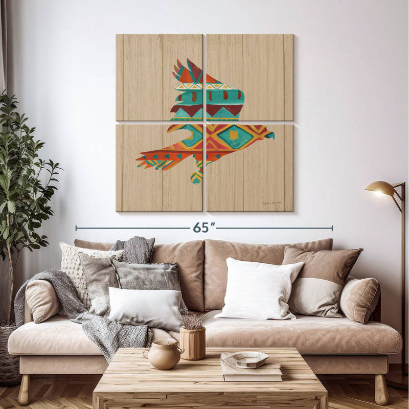 Brampt Southwestern Vibes I sur noyer, H 45 po x l 45 po