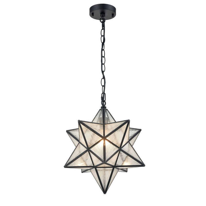 Luminaire suspendu en forme d'étoile à 1 lumière Emired, Noir