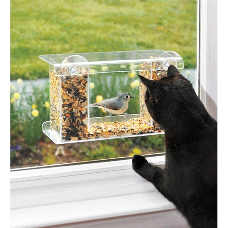 Mangeoire oiseaux transparente pour fenêtre avec ventouses, vente