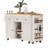 K&K 85.5" Kitchen Island with Extendable Dining Table, Kitchen Storage Table with 3 Side Open Shelves, Rolling Kitchen Island with Power Outlet, 3 Drawers, 2 Doors, for Kitchen, Dining Room, White-1288780641