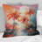 Orange Pink Palm Trees Abstract II - Palms & Palm Trees Printed Throw Pillow