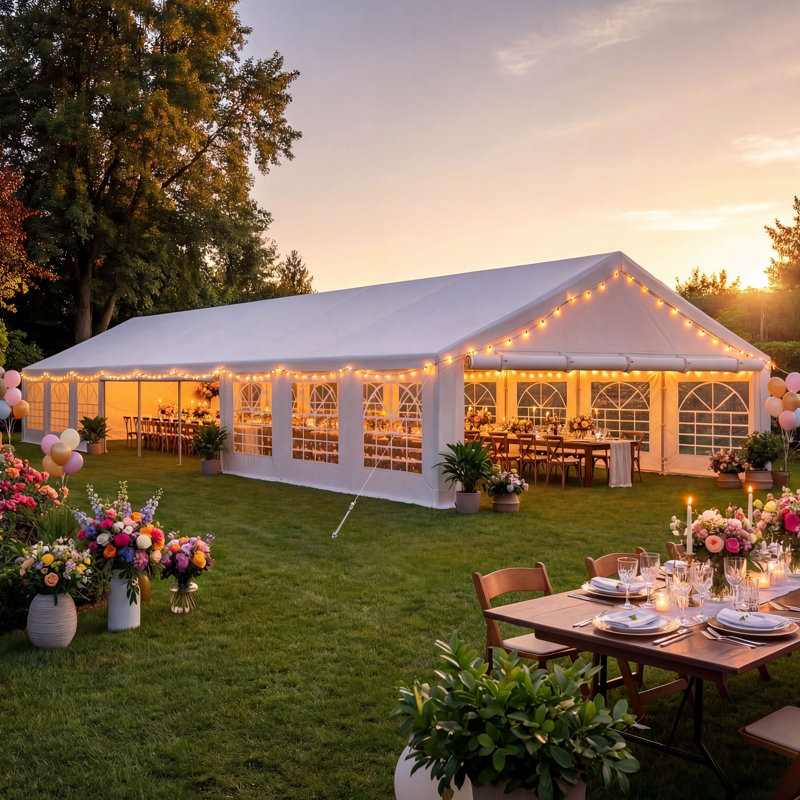 Balconera Heavy Duty Party Tent Canopy, 20 X 60 Ft, 20 ft. W x 60 ft. D