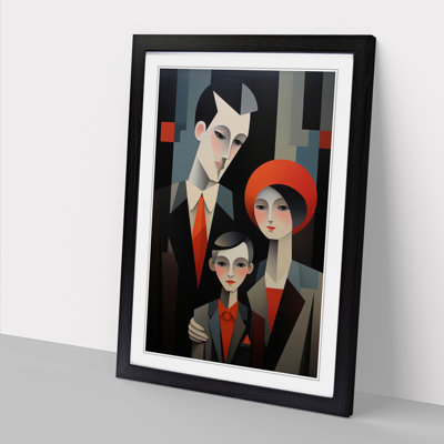 Loving Family Constructivism - Single Picture Frame Print on Wood