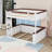 Queen Over Queen Bunk Bed With Built-In Shelves, LED Light And USB Charging Station-1102095226
