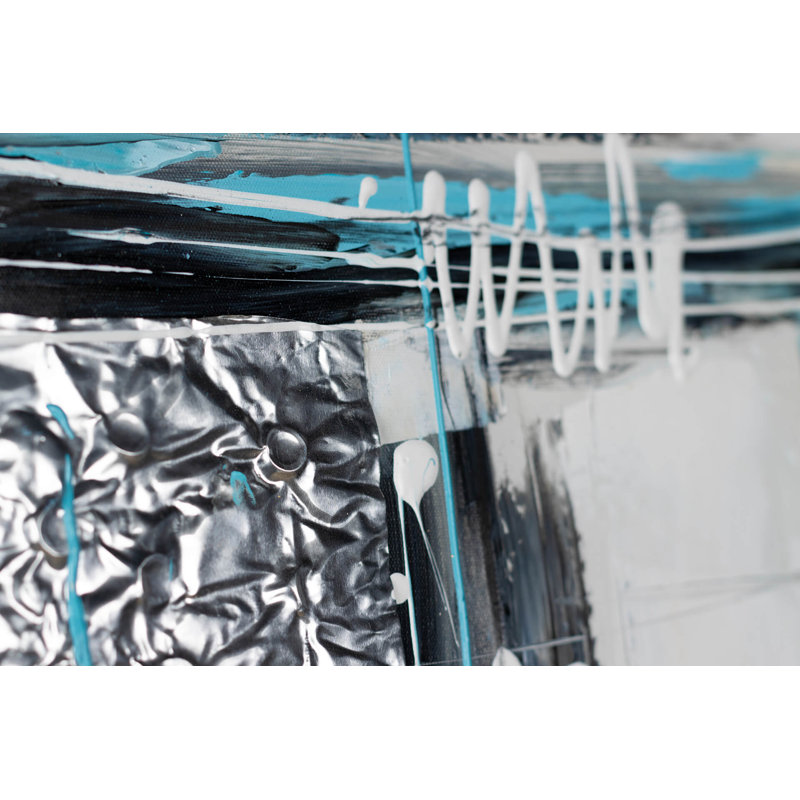 Hieroglyphic Turquoise - No FrameSquare Painting on Canvas