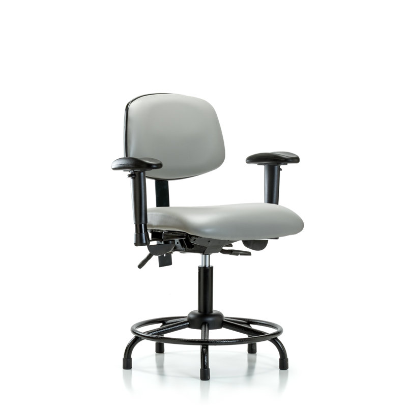 Ian Drafting Chair, Dove, Glides, Included