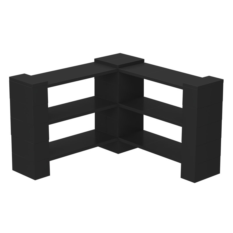 42'' W Polypropylene Height -Adjustable Shelving Unit, Black