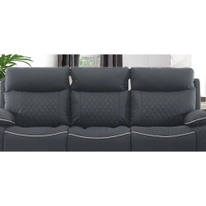 3 canapé noir avec fonction d'inclinaison - Similicuir luxueux et revêtement confortable inclinable pour une utilisation durable