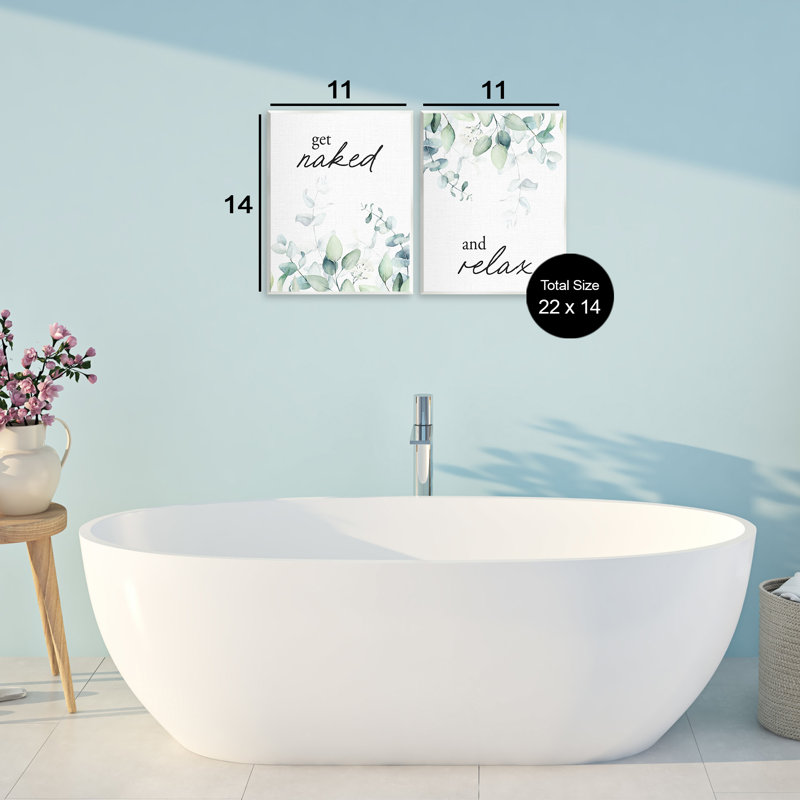 Get Naked & Relax Herbs 2pc Wall Plaque Set, design by Lettered and Lined