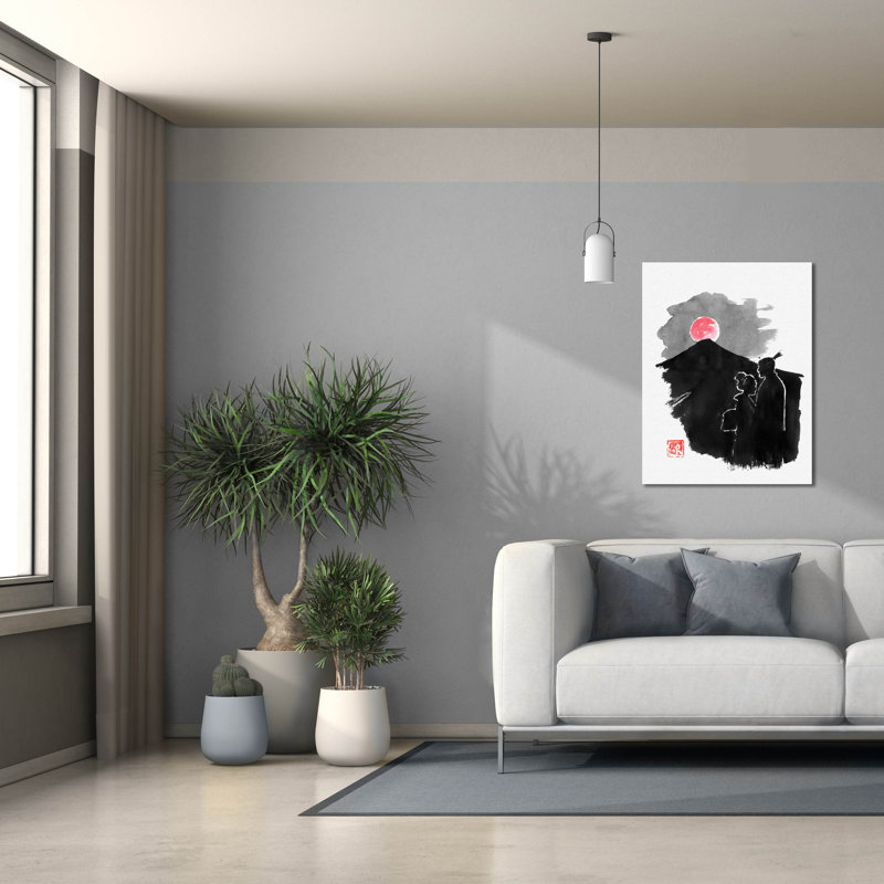 «Lune Rouge» par Pechane, art mural sur toile, H 34 po x l 26 po