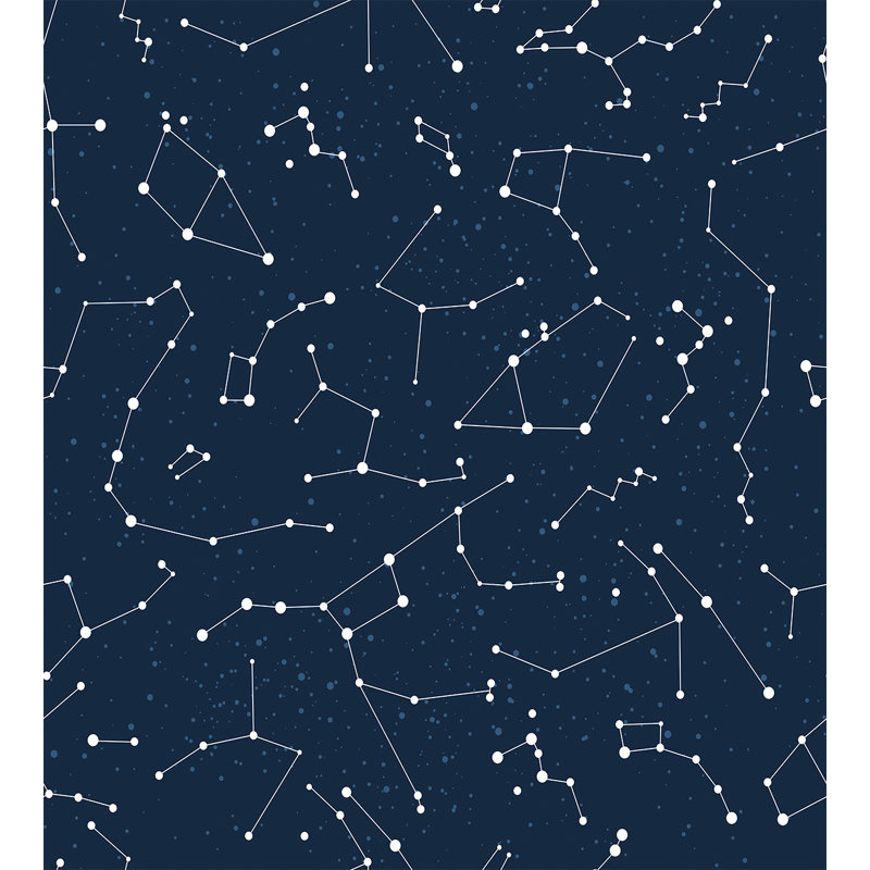 Twin Blue Microfiber Constellation Duvet Cover Set