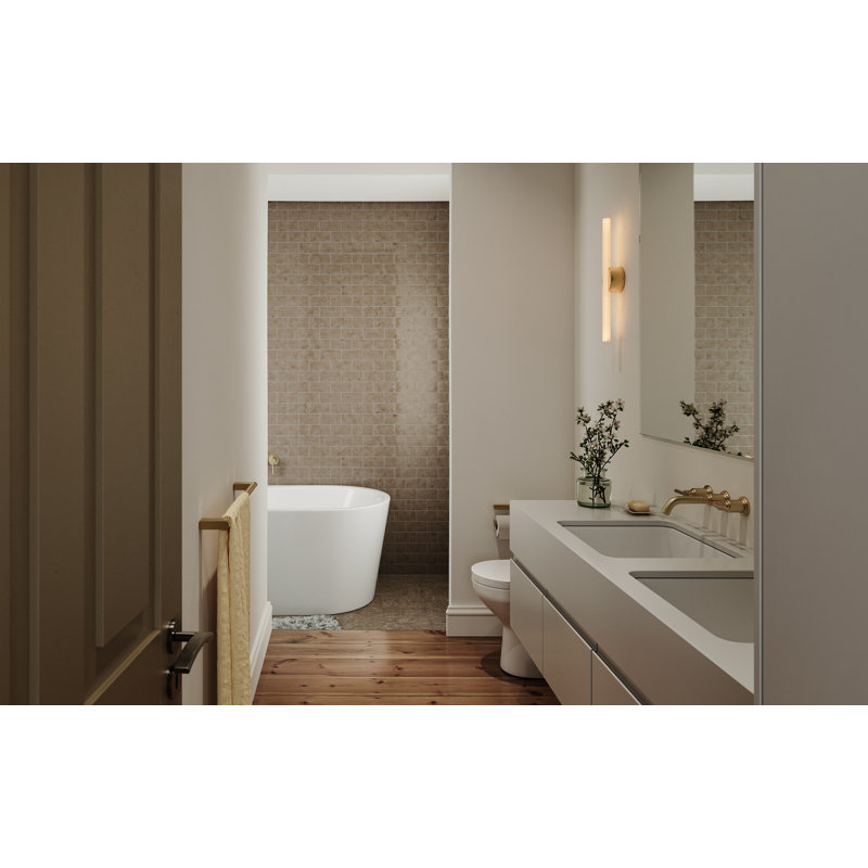 Kilter Wall Light 500Mm Length 2700K Dark Grey US, 2200 Kelvins, Brass