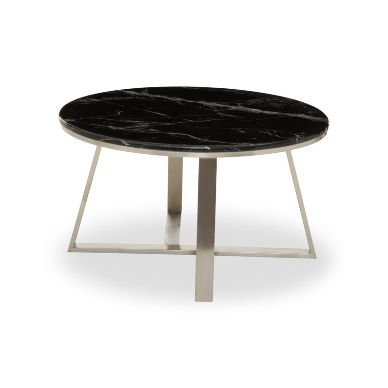 Redding Cross Legs Coffee Table, Silver, Black