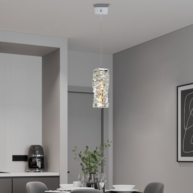 Luxury Dimmable Crystal Chandelier For Living Room Kitchen Island Modern Sparkle Crystal Led Pendant Light For Bedroom Bedside