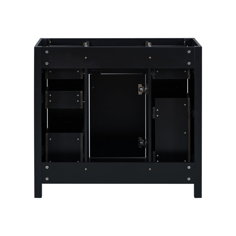 [armoire seulement] Meuble-lavabo noir de 36 po | design moderne (lavabo non inclus) (85 caractères)