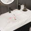 Ensemble de meuble-lavabo flottant 29,9 po avec lavabo sous-comptoir en céramique fritté et fixation murale pour petites salles de bain, appartement-126230321