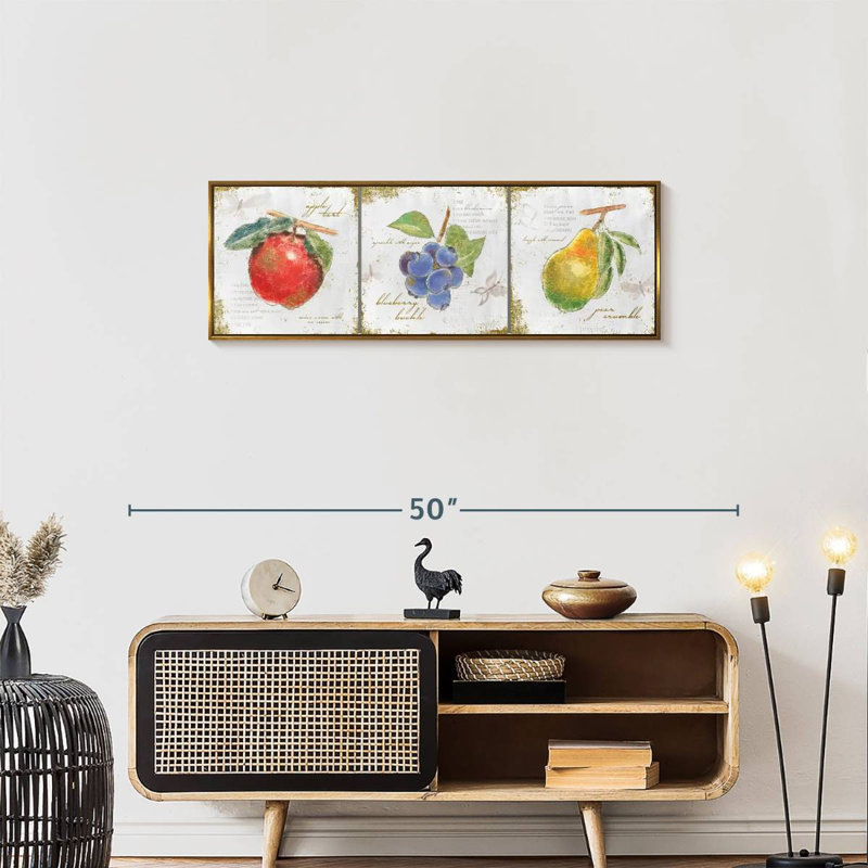 Trésors de jardin I, 37" X 13", Floating Frame Gold