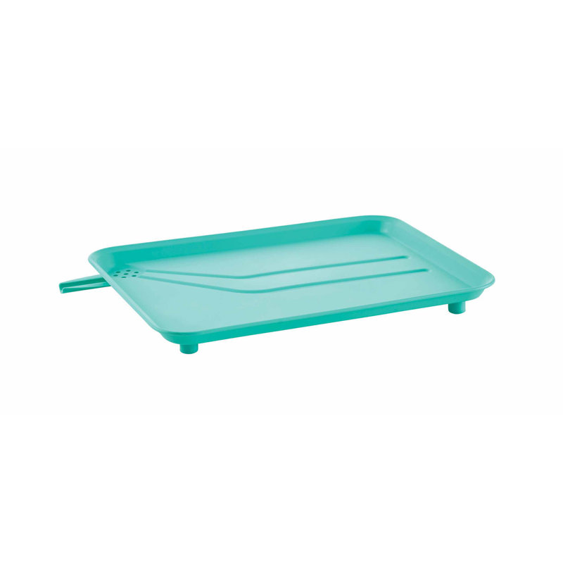 Aqua and Gray Compact Dish Rack with Utensil Holder