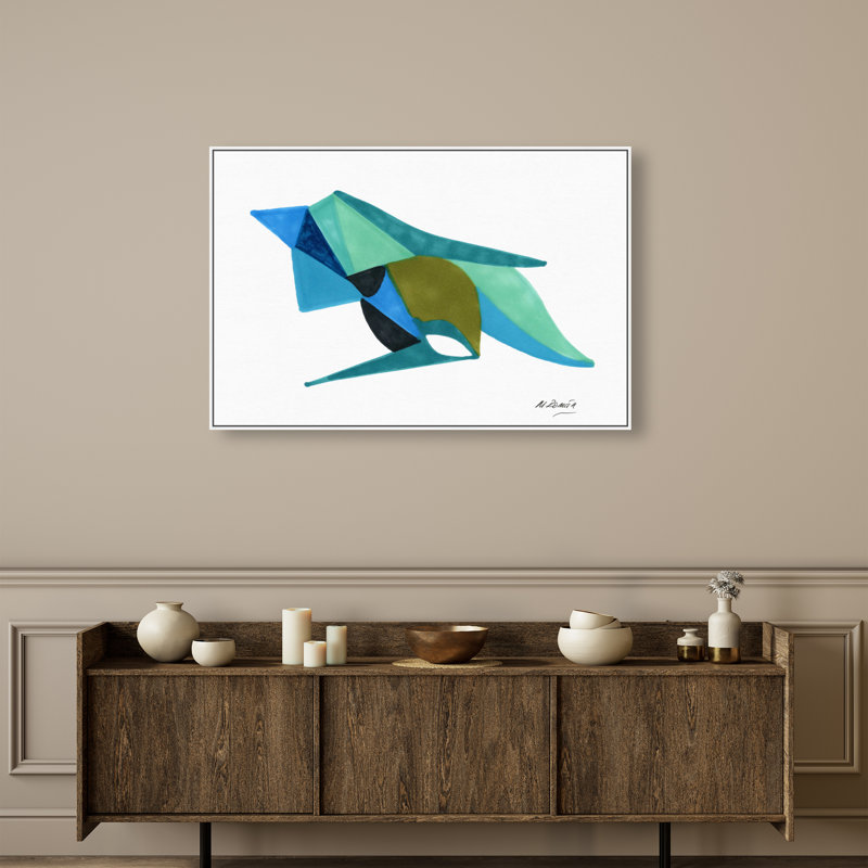 Manuel Roman - Azules Y Aquas Print by Oliver Gal, 21"H x 31"W, White Floater Frame