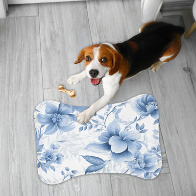 Tapis floral bleu - 1 pièce