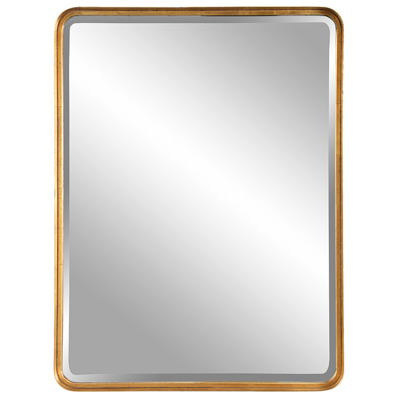 Rylie Metal Rectangle Wall Mirror, 40" x 30", Gold