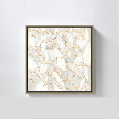 Nature's Soft Bird Tapestry by Sarah Jane - Graphic Art on Canvas