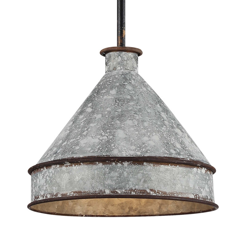 Luminaire suspendu 1 lumière Wry Lighting Jasper en fer noir antique