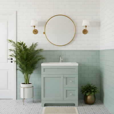 Daisy Free Standing Bathroom Vanity with Cultured Marble Top and Integrated Sink