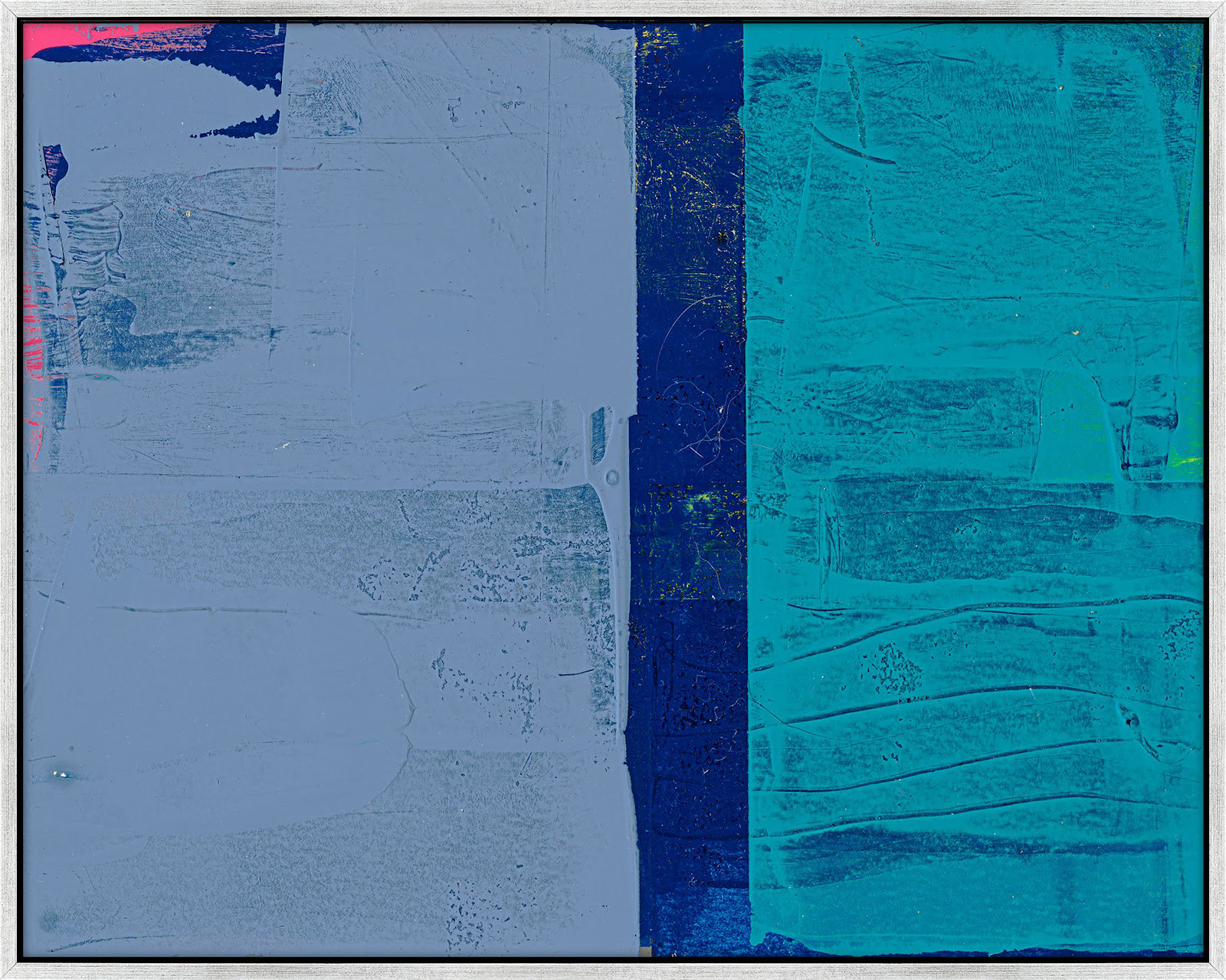 Bold in Blue "Bold in Blue 2" Print, Silver Framed, 40" H x 50" W x 1.38" D