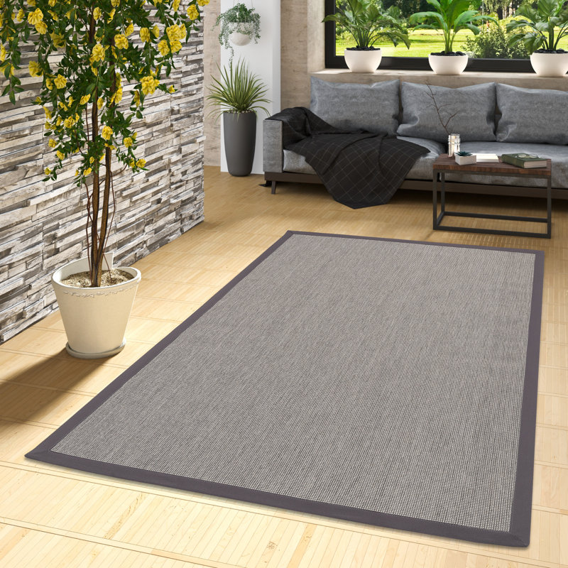 Solid Colour Flatweave Area Rug, Rectangle 133 x 200cm