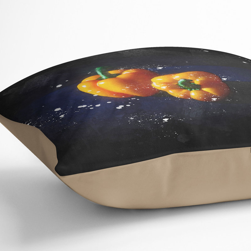 Bell Peppers Cushion with Filling, Stone, 55cm H x 55cm W x 20cm D