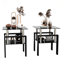 Ensemble de 2, table basse moderne en verre trempé, table de bout, table carrée pour le salon, noir, table-169100778-169100781