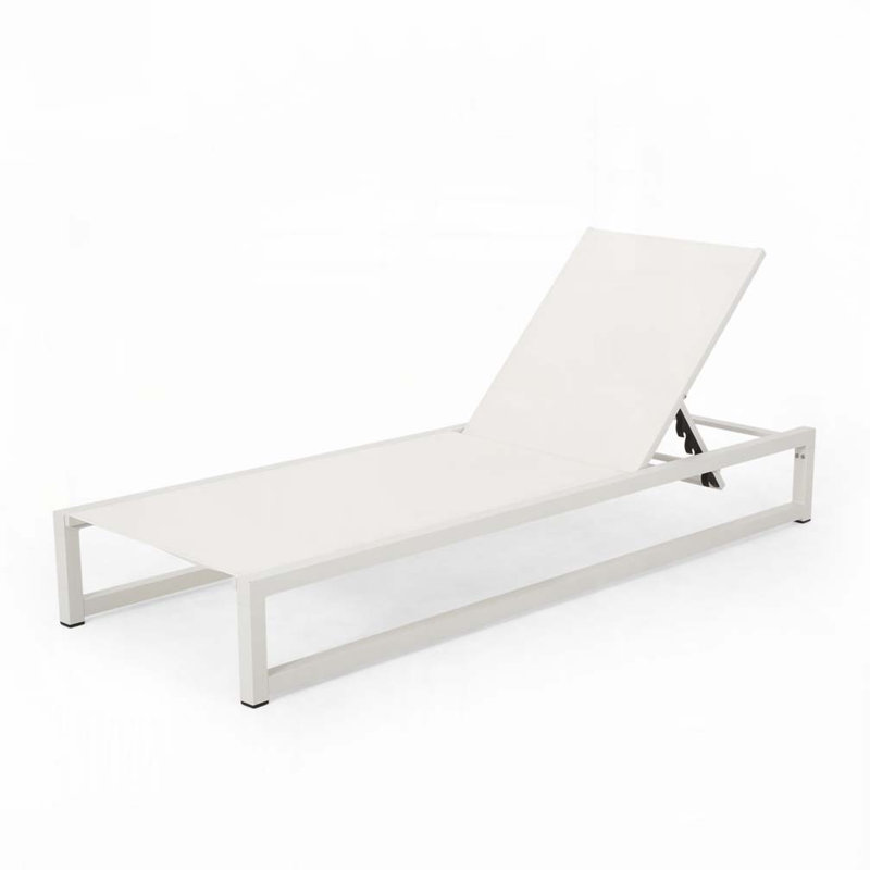 Outdoor Chaise Lounge Chair, White