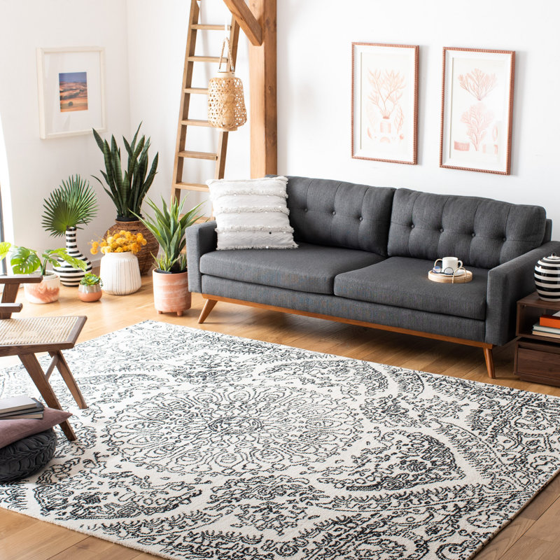 Metro Hand Tufted Indian Wool And Cotton With Latex Oriental Rug, Rectangle 8' x 10'