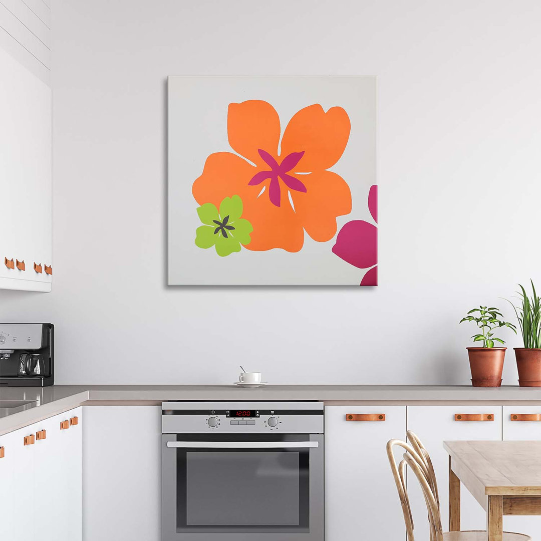 Leinwandbild Bunte Blumen Pop Art